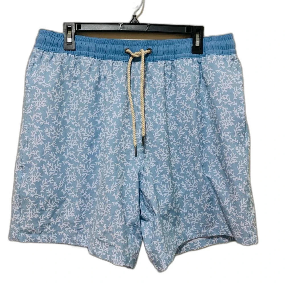 Fair Harbor Blue Coral Print Men's Swim Shorts size xxl